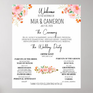 Poster du Programme de Mariage Floral Vert