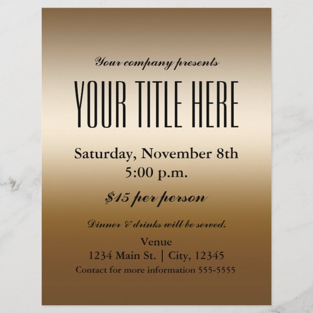 Poster du prospectus de l'événement Gold Elegor (Devant)