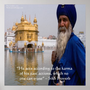 Poster du proverbe Sikh Karma/Actions