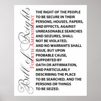Poster du quatrième amendement
