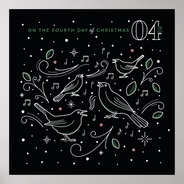 Poster du quatrième jour de Noël 24x24 (Devant)