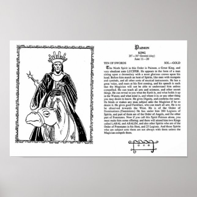 Poster du roi Paimon (Devant)