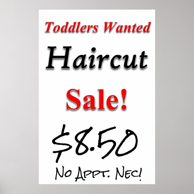 Poster du salon de beauté Toddler's Recherché Hair (Devant)