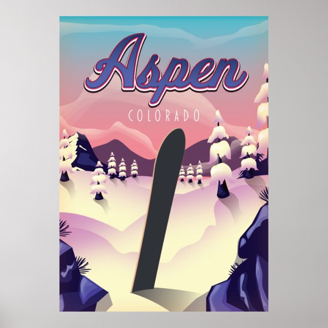 Poster du snowboard Aspen Colorado (Devant)
