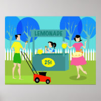 Poster du stand de Lemonade pour enfants Retro