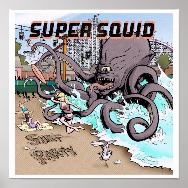 Poster du surf Party 12x12 (Devant)