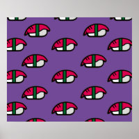 Poster du Sushi Kawaii, du riz au poisson et des a