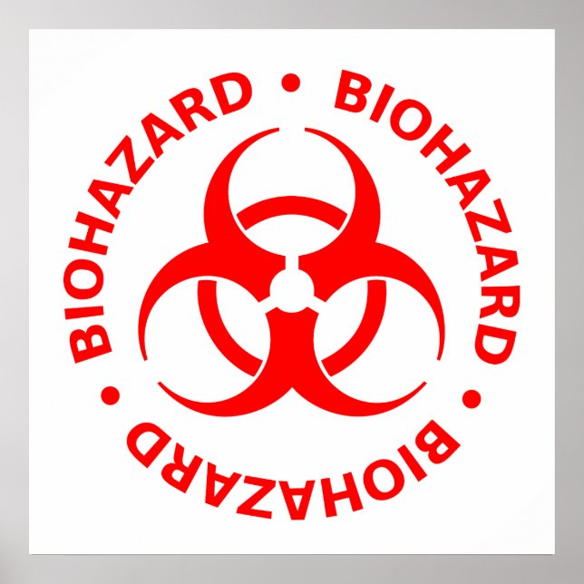 Poster du symbole Biodanger Rouge (Devant)