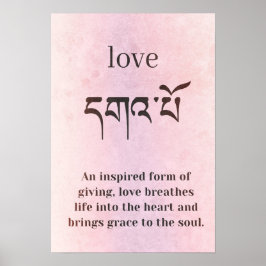 Poster du symbole d'amour Bouddha