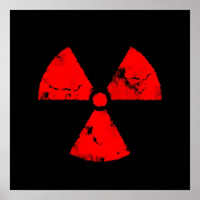 Poster du symbole de rayonnement rouge en détresse (Devant)