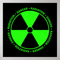 Poster du symbole du rayonnement vert