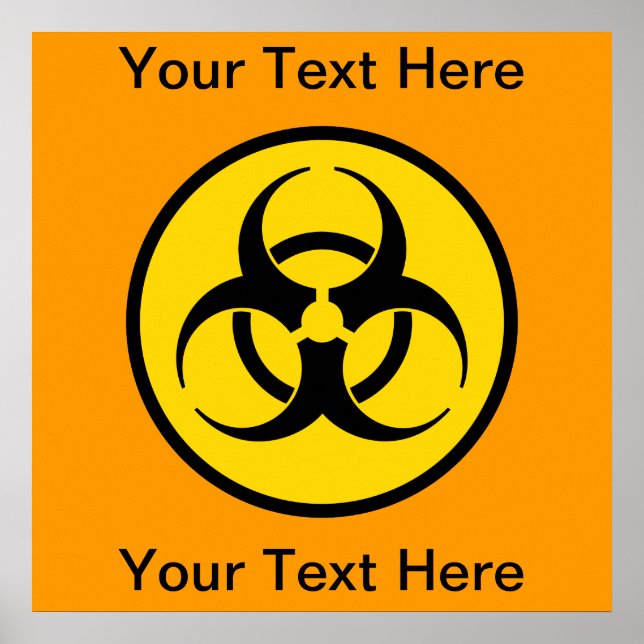 Poster du symbole du risque biologique jaune (Devant)