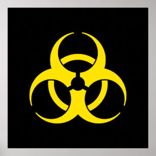 Poster du symbole du risque biologique jaune