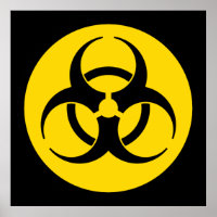 Poster du symbole du risque biologique jaune