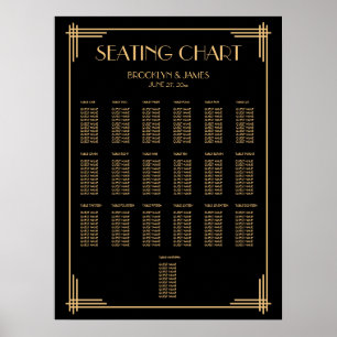 Poster du tableau de Mariage Art déco noir