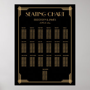 Poster du tableau de Mariage Art déco noir