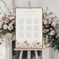 Poster du tableau de sièges floraux pourpre en fle