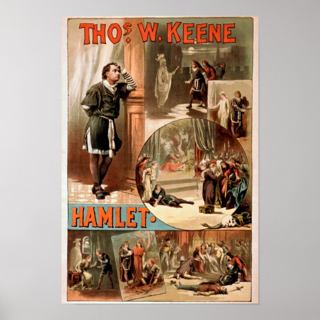 Poster du théâtre William Shakespeare "Hamlet" (Devant)