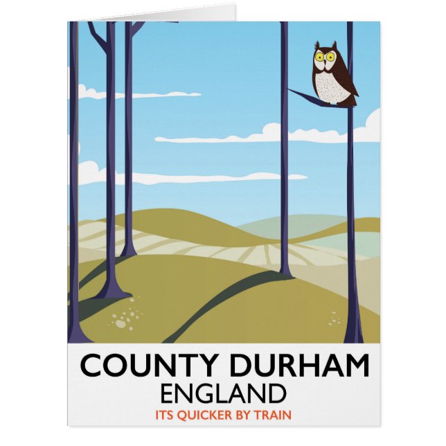 Poster du train du comté de Durham, Angleterre (Devant)