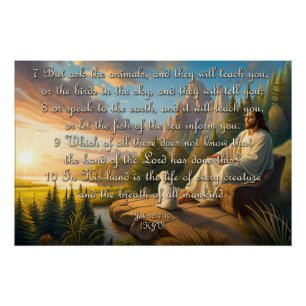 Poster du verset animal - Job 12:7-10