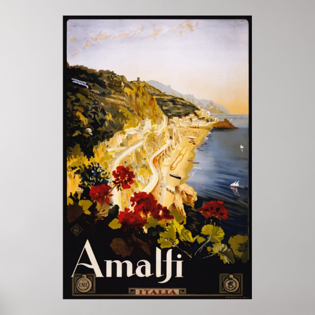 Poster du Vintage voyage Amalfi Italie (Devant)