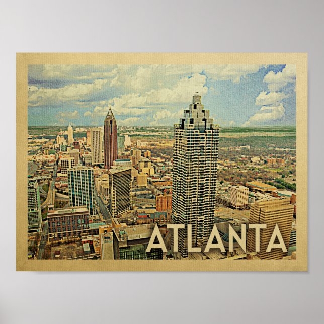 Poster du Vintage voyage Atlanta Skyline (Devant)