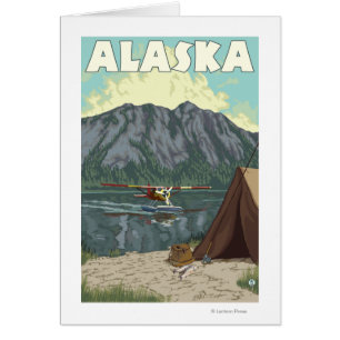 Poster du Vintage voyage Bush Plane and Fishing
