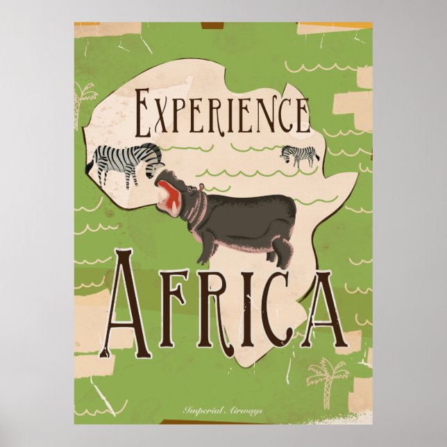 Poster du Vintage voyage de l'Afrique (Devant)