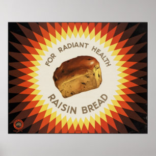 Poster du Vintage voyage de pain Raisin et imprimé