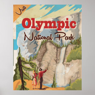 Poster du Vintage voyage du parc national olympiqu