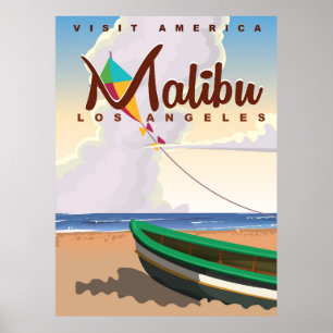 Poster du Vintage voyage Malibu California