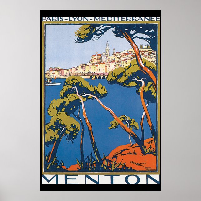 Poster du Vintage voyage Menton (Devant)