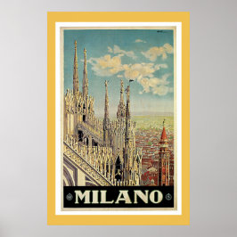 Poster du Vintage voyage Milan Italie