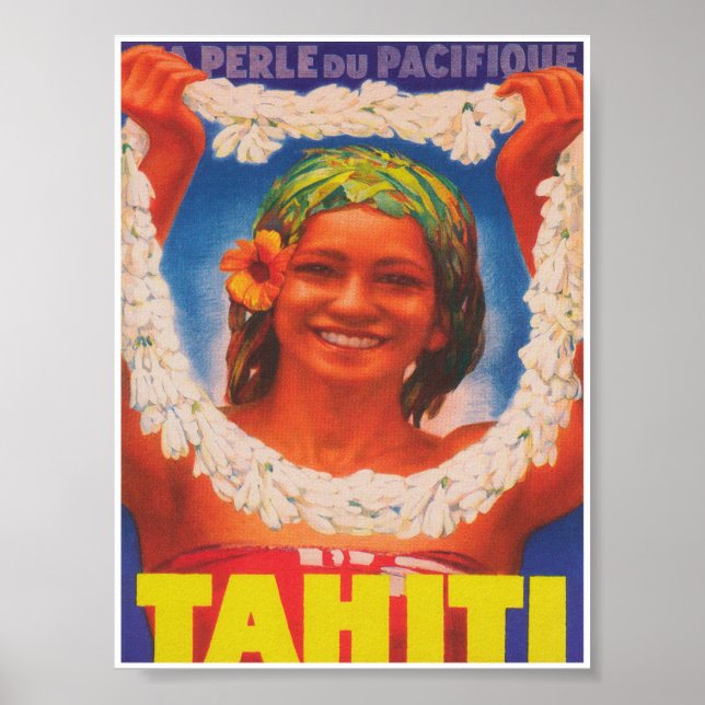 Poster du Vintage voyage Tahiti (Devant)