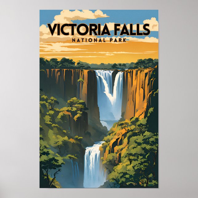 Poster du voyageur du parc national Victoria Falls (Devant)