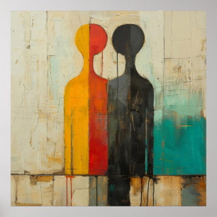 Poster Dualité – Figures abstraites de lumière et d'ombre
