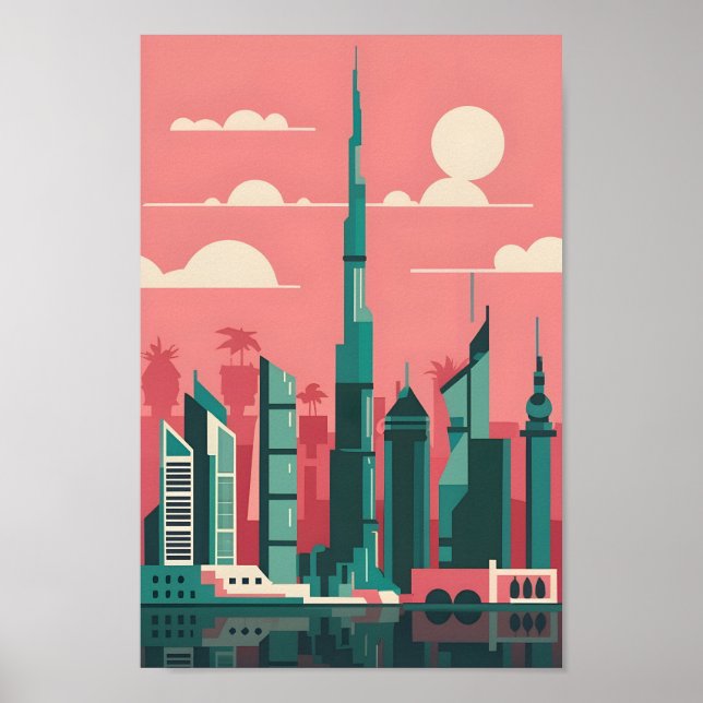 Poster Dubai Elegance 4K Paysage Cityscape (Devant)