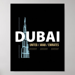 Poster Dubaï Émirats arabes unis Conception de la skyline