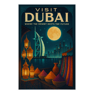 Poster Dubaï la nuit