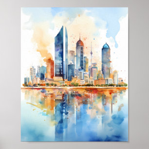 Poster Dubaï Skyline Wall Art, Art Moderne Wall Art