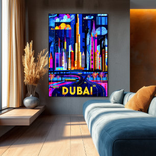 Poster Dubaï Toit Dynamique - Art de Cité Géométrique