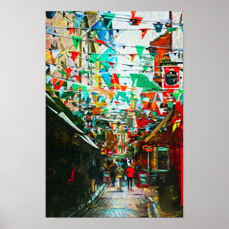 Poster Dublin, Irlande City Street Scene
