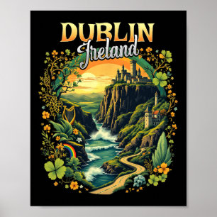 Poster Dublin Irlande Voyage Voyage Voyage Souvenir irlan
