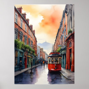 Poster Dublin watercolor