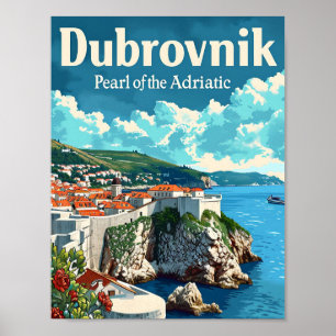 Poster Dubrovnik Croatie Illustration Artistique de Voyag
