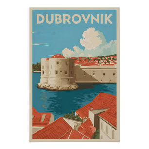 Poster Dubrovnik vintage