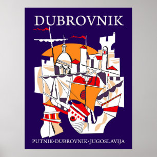 Poster Dubrovnik, Yougoslavie