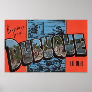 Poster Dubuque, IowaLarge Letter ScenesDubuque, IA