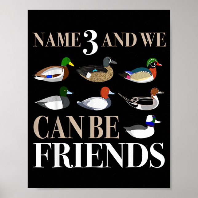 Poster Duck Hunting Waterfowl Hunters Different Duck  (Devant)
