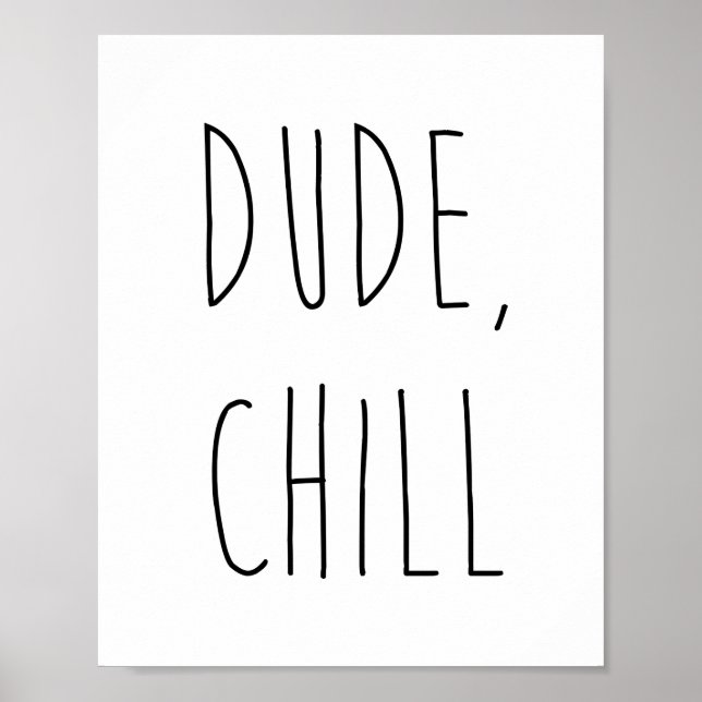 Poster Dude Chill Funny White Elephant Livre Bibliothèque (Devant)